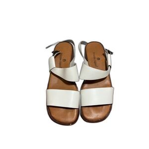 READ Etienne Aigner Straps White Leather Sandals Nantucket 7M Man Made Sole Braz